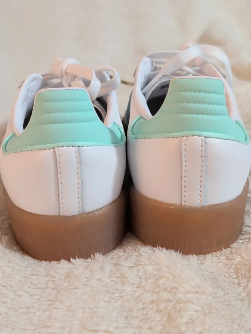 ✨ NWT Adidas Originals Sambae J Sneakers - White/Clear Mint - Size 7 Youth